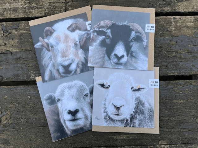 Animal Art Greetings Card Sets- Square