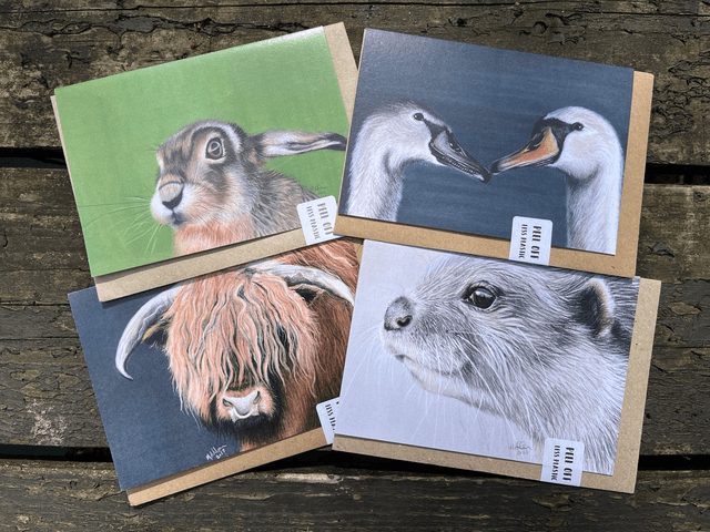Animal Art Greetings Card Sets- A6